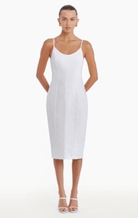 Amanda Uprichard Dresses & Skirts - Amanda Uprichard Rocco Midi Denim Dress White Wash XS NWT 100% Cotton